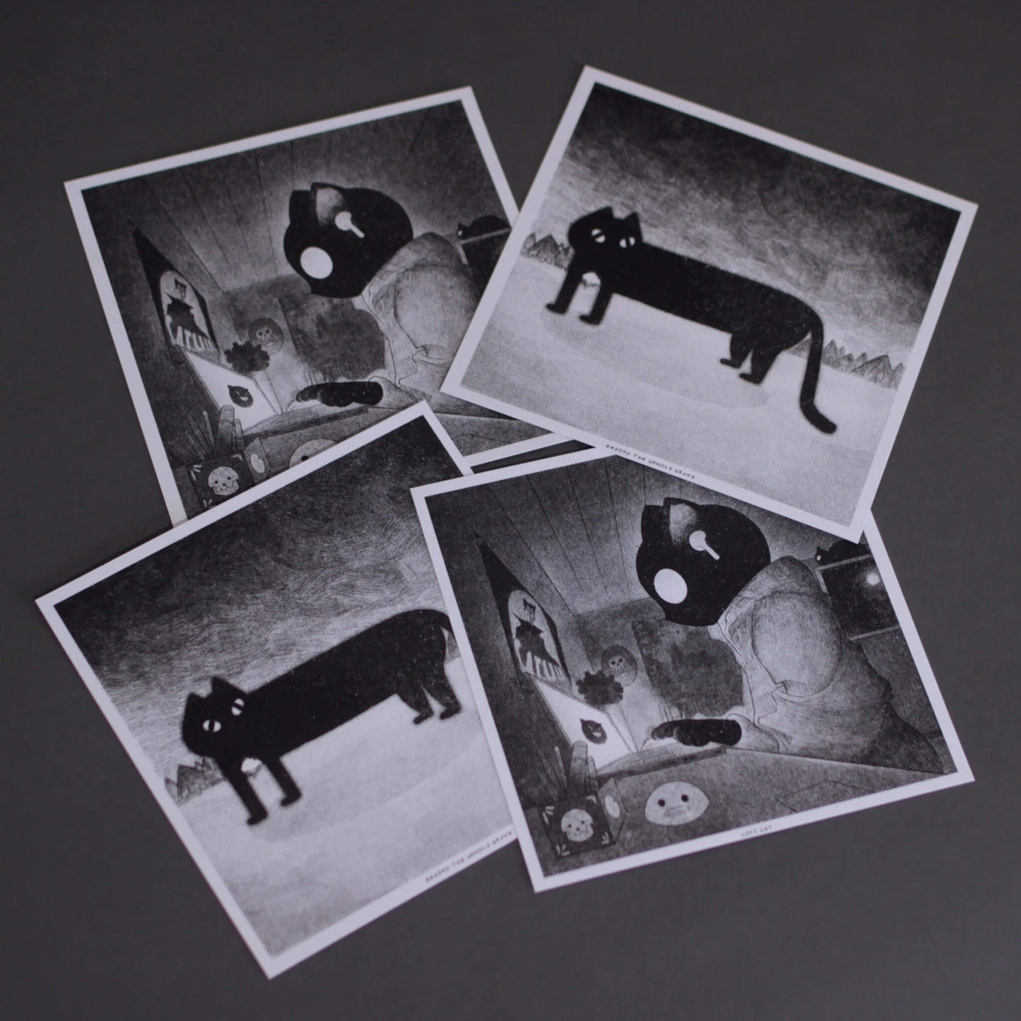 "The Dark Cats" - Set de 2 Risografías 15x15